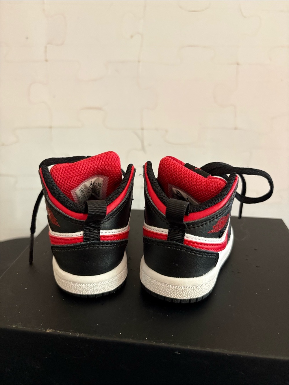 Nike Toddler High-Top Sneakers in Red, Black, White - Picture 3 of 5